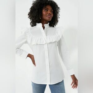NWT The Shirt by Rochelle Berens White Gwenyth Blouse Size Small